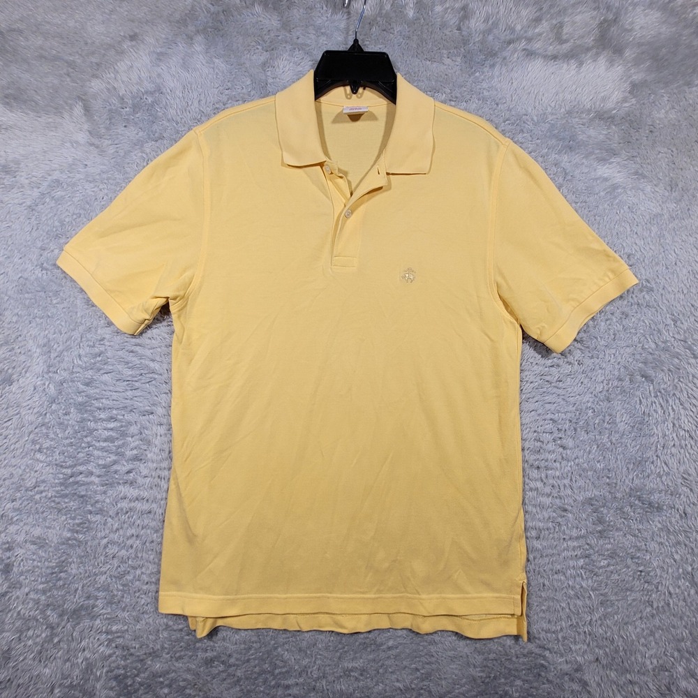 Brooks Brothers Polo Shirt Mens S Yellow Knit Cotton Short Sleeve Casual Top